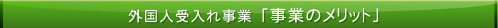 外国人受入事業のメリット